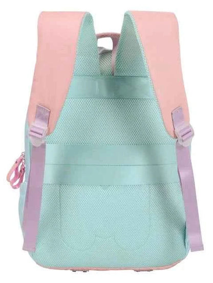 Marshmallow backpack, mint green with adjustable shoulder straps and front pocket