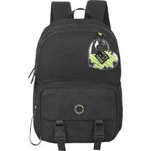 Marshmallow black backpack with front pocket and adjustable straps