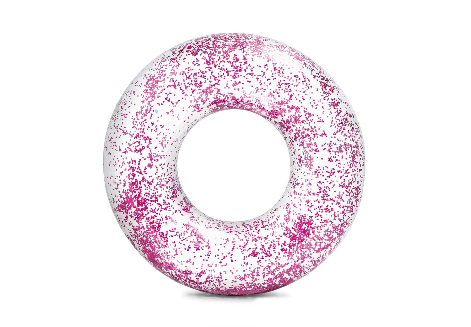 Sparkling glitter tube, white with magenta glitter swirl