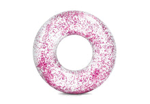 Sparkling glitter tube, white with magenta glitter swirl