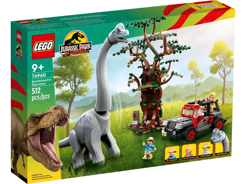 LEGO Jurassic Park brachiosaurus discovery dinosaur building set with tree build