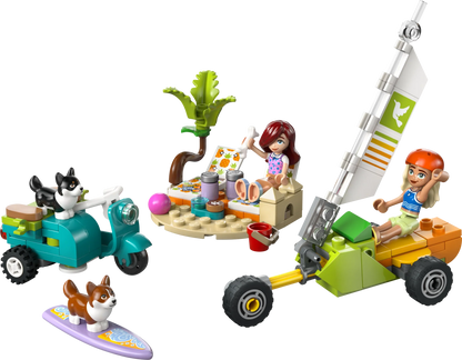 Friends surfing dogs and scooter adventure