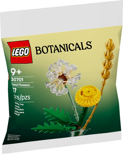LEGO Field Flowers set box, Botanicals theme, yellow flower build, age 9+