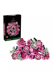 Pink rose bouquet set with original box and LEGO Botanicals flowers