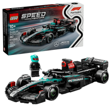 Mercedes-AMG F1 W15 race car set box, black and teal Formula 1 car, 10+.