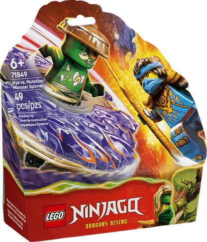 Nya vs. Elemental Monster Spinner box with green monster and blue ninja minifigure