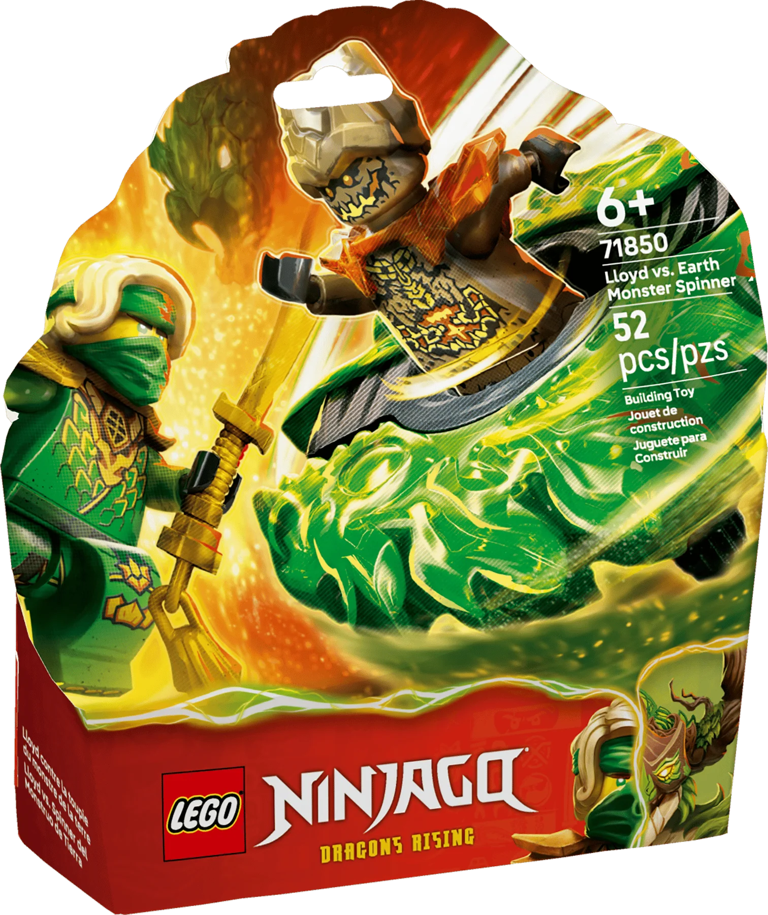 Lloyd vs. Earth Monster Spinner Spielset-Packung mit Lloyd-Miniﬁgur und Monster-Spinner