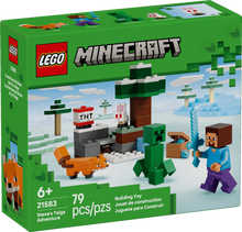 Steve's Taiga Adventure building set box, Minecraft characters, LEGO 21583