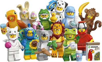 Animal-themed collectible character figures with accessories, multicolor
