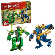 LEGO NINJAGO Dragon Mech Fight box with green and blue mech figures