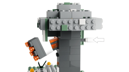 Grey golem torso and head detail from The Pale Garden set with orange highlights