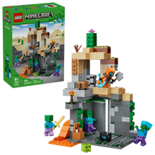 Minecraft Zombie Dungeon LEGO set with gray tower and zombie mini-figures