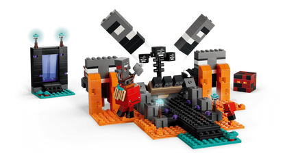 Minecraft Wither Battle model with black wither and orange guards beside dark platform
