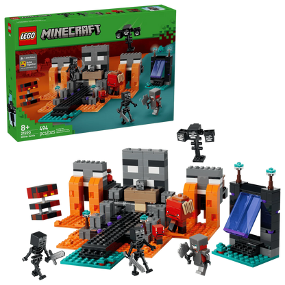 Lego Minecraft Wither Battle set box with minifigures and building pieces, 494 pcs