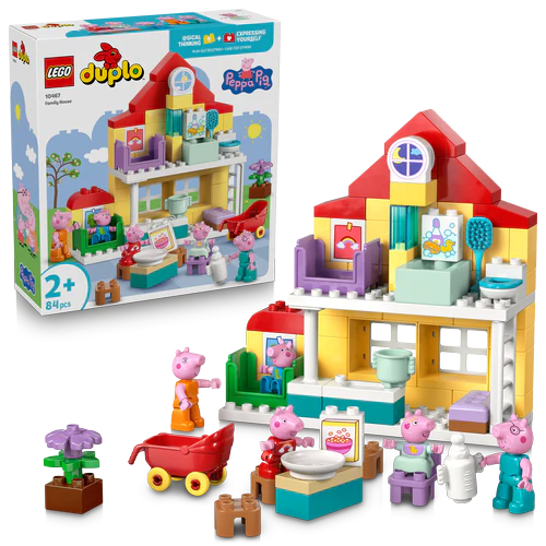Peppa Pig Family House LEGO DUPLO playset with house, figures, and accessories