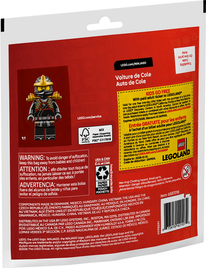 Cole’s Car box back with minifigure photo and set details
