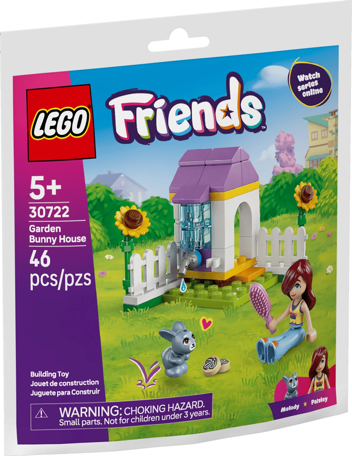 Garden Bunny House LEGO Friends 30722 box front, 5+ building set