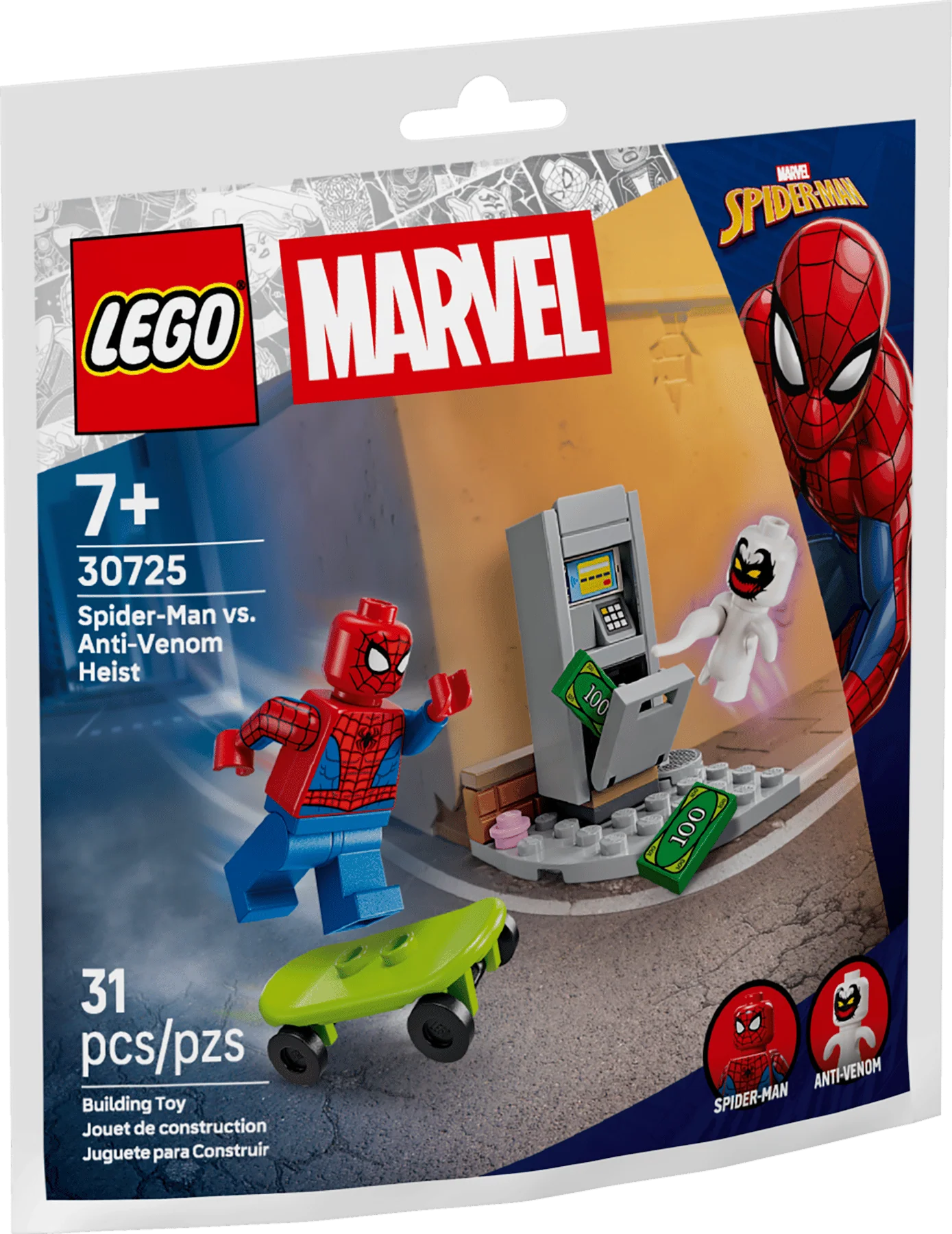 LEGO Marvel Spider-Man vs Anti-Venom Heist box, 7+ age, 31 pcs