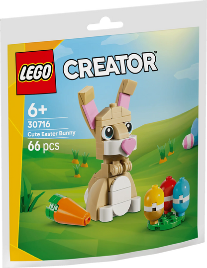 LEGO Creator Cute Easter Bunny set box with brick bunny, eggs, and orange accessory