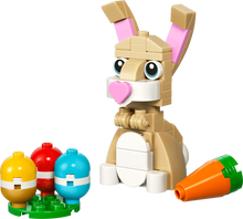 Cute Easter Bunny LEGO Creator brick-built bunny with pink ears holding a heart