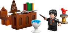 LEGO Harry Potter set pieces: brown office desk, minifigure and accessories