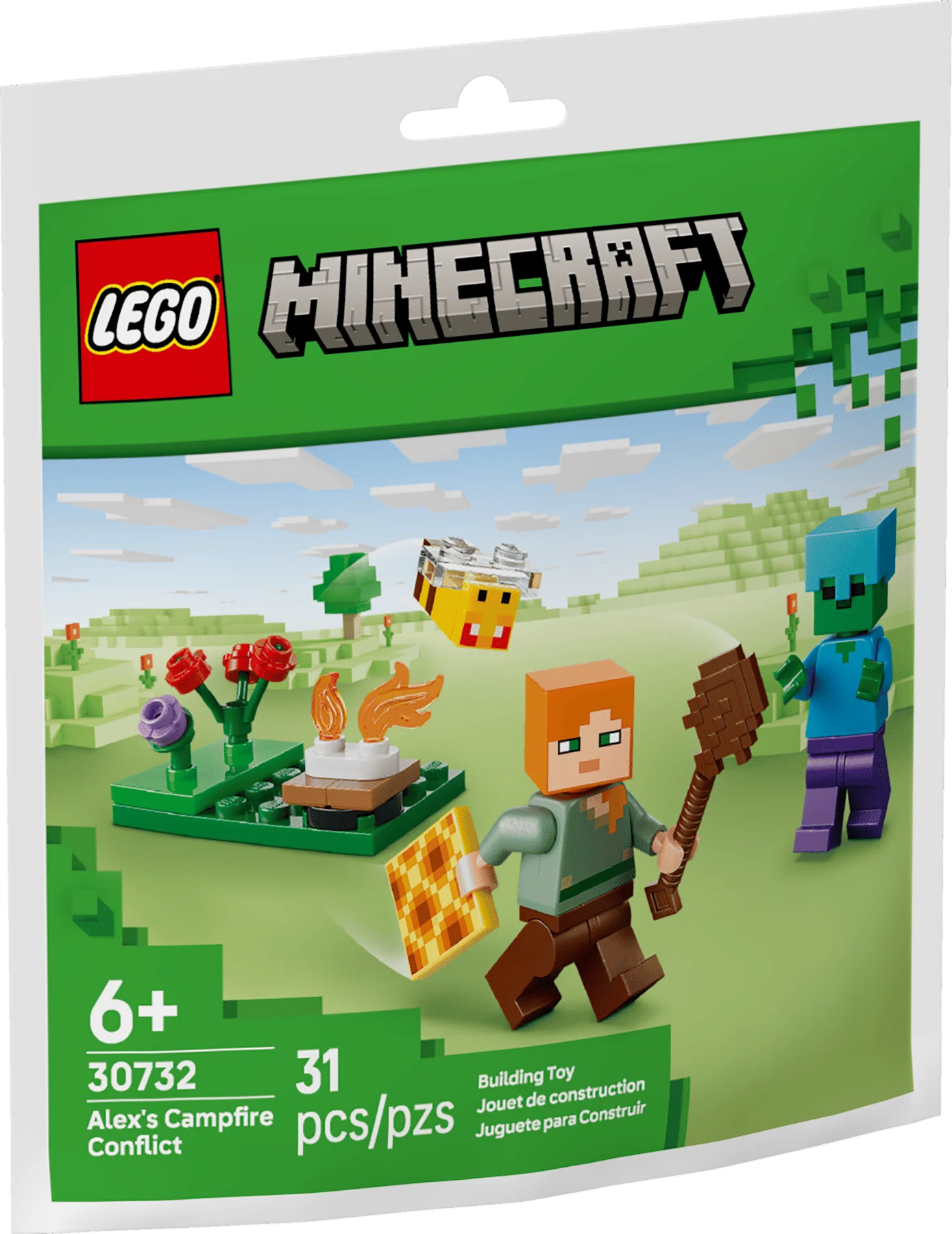 Alex's Campfire Conflict Minecraft building set box, 31 pcs, 6+