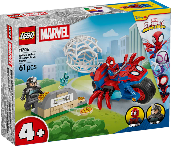 LEGO Marvel 11206 Spidey motorcycle vs Rhino box, 61 pcs, age 4+