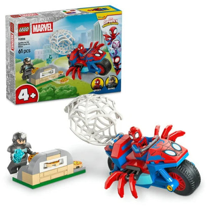 LEGO Marvel Spidey motorcycle vs Rhino building set with 61 pieces and minifig