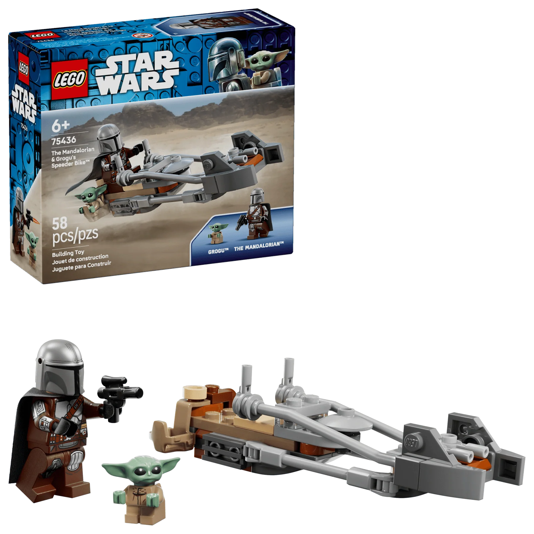 LEGO Star Wars speeder bike box: Mandalorian & Grogu, 56 pcs