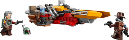 Cobb Vanth's Speeder toy speeder in yellow, red and gray with two minifigures