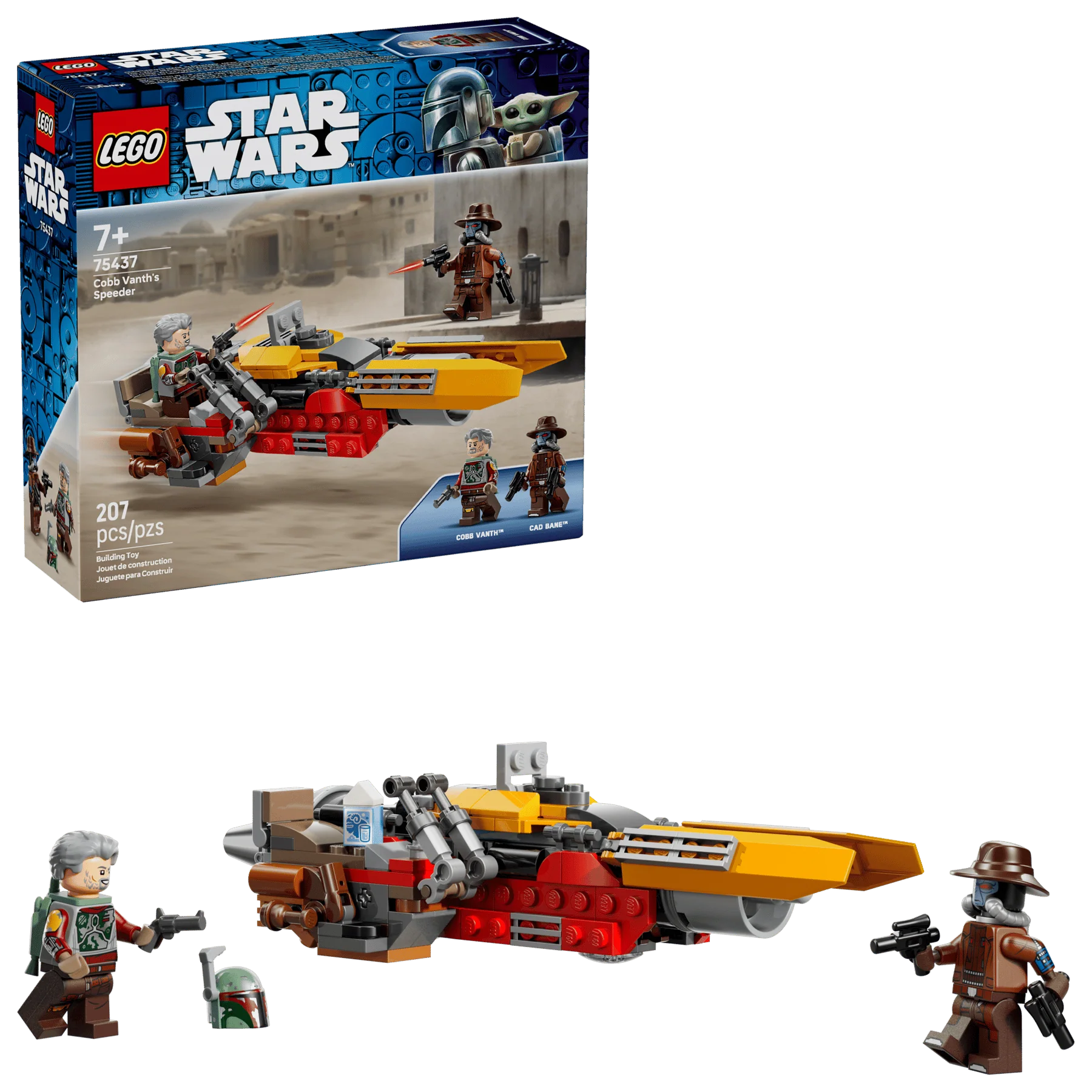 LEGO Star Wars Cobb Vanth's Speeder box with speeder and minifigures