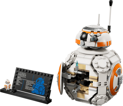 Bb-8 Astromech droid with side opening and antennas, orange-and-white body