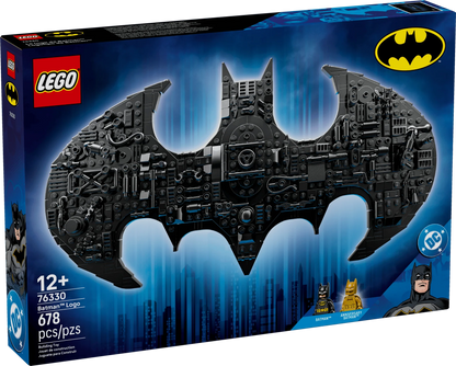 LEGO Batman-Logo-Set: schwarze, strukturierte Bauform mit Fledermaus-Symbol