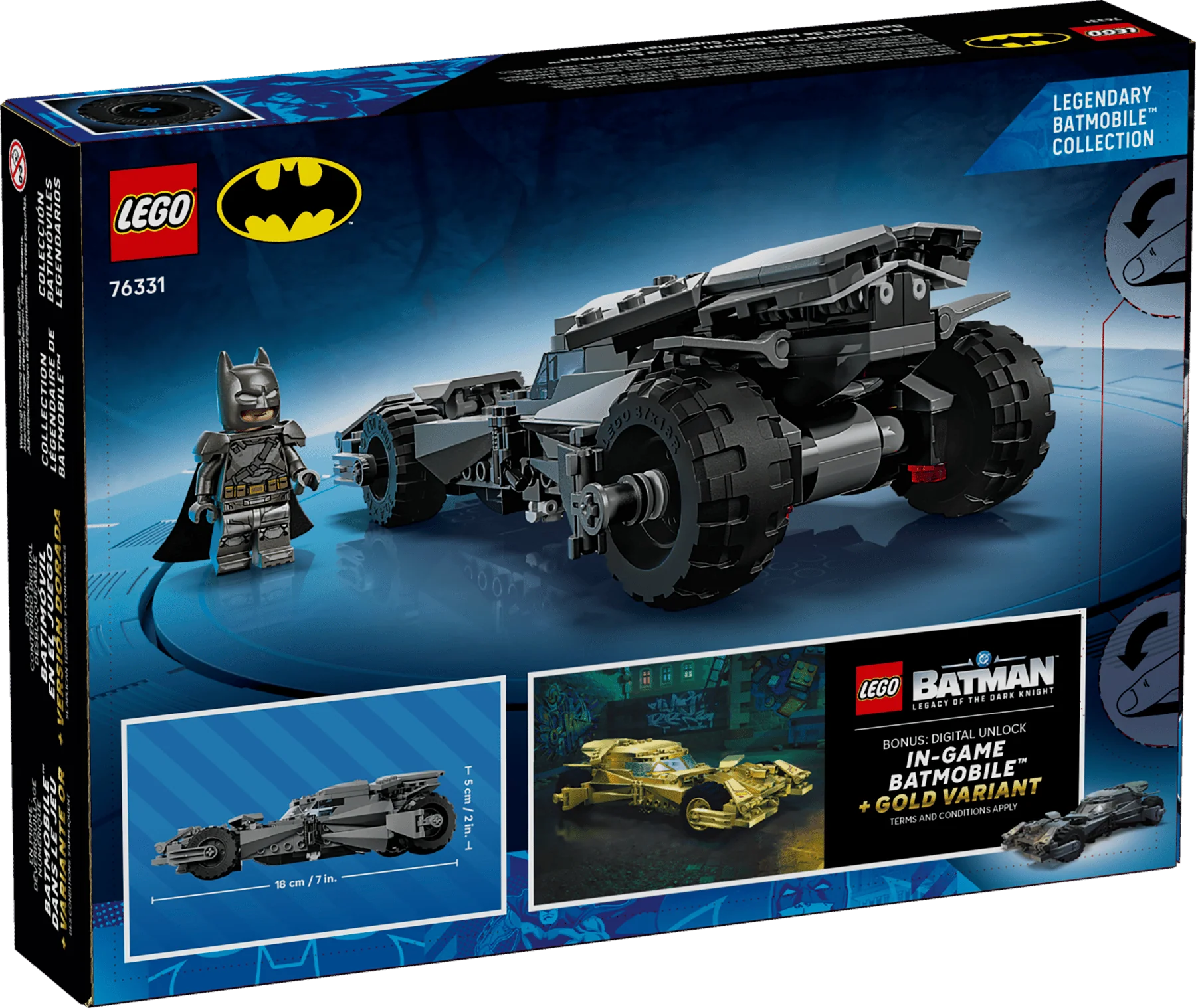 LEGO Batman V Superman Batmobile Set mit Batman-Minifigur, graues Modellfahrzeug