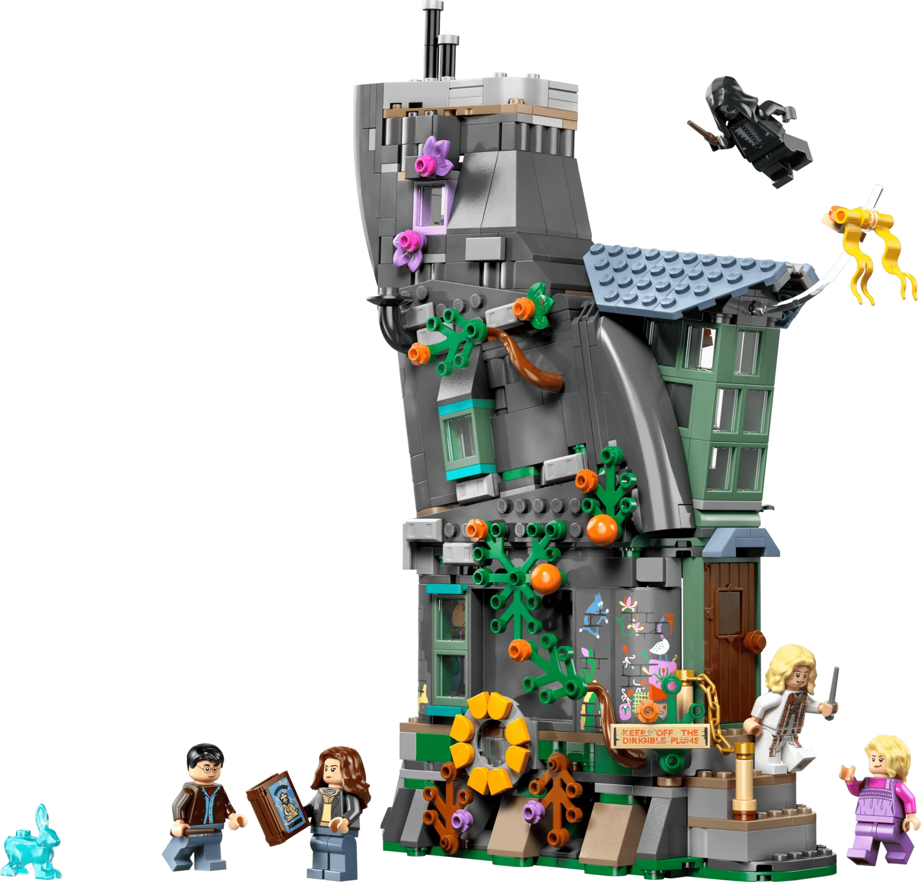 Luna Lovegood's House: LEGO Detail-Ansicht mit grünen Ranken und Fenster