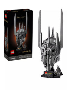 Saurons Helm LEGO-Icons: grauer Rüstungshelm mit langen spitzen Klingen