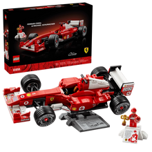 Ferrari F2004 & Michael Schumacher race car set, red build with driver minifigures