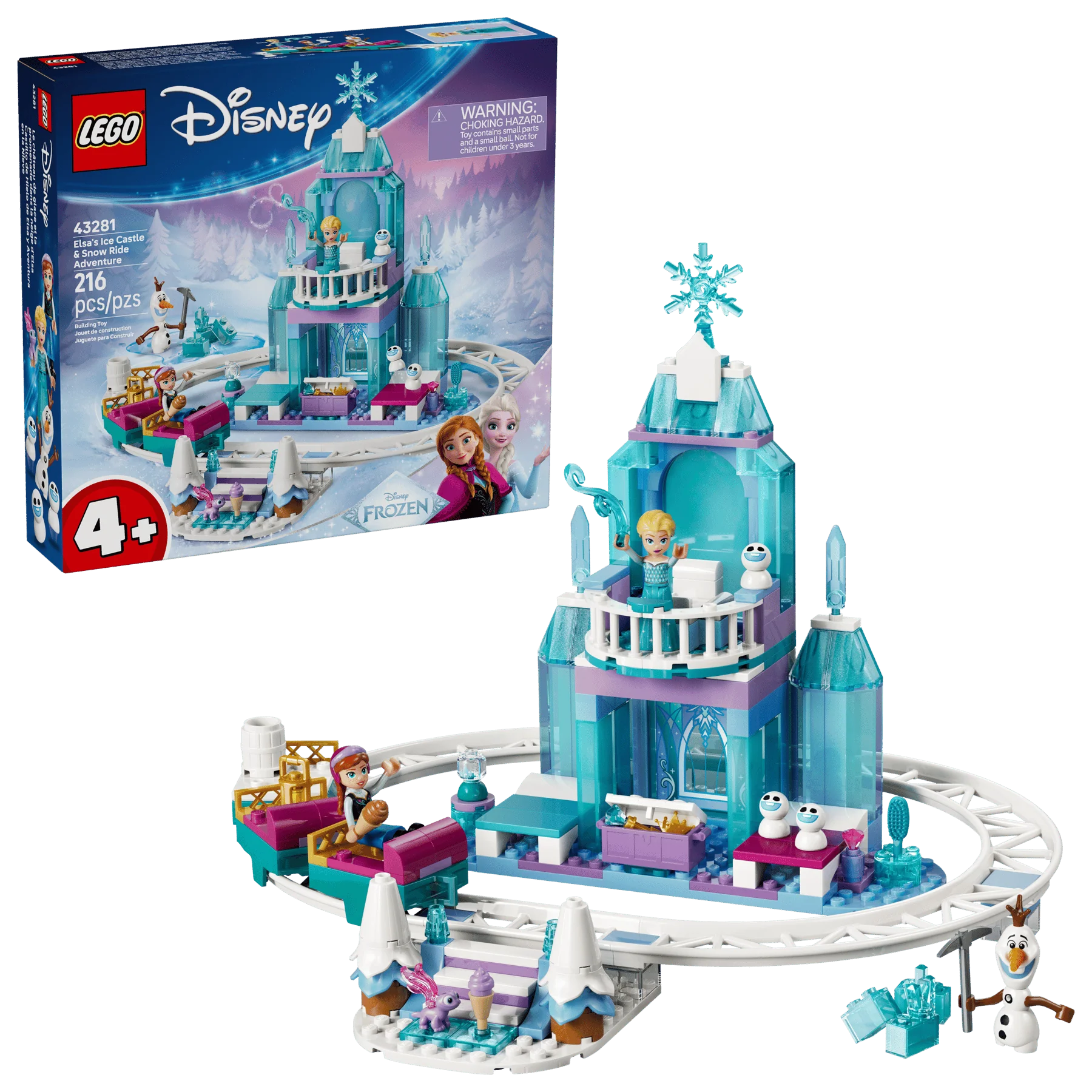 Elsa Ice Castle & Snow Ride LEGO set with track and figures