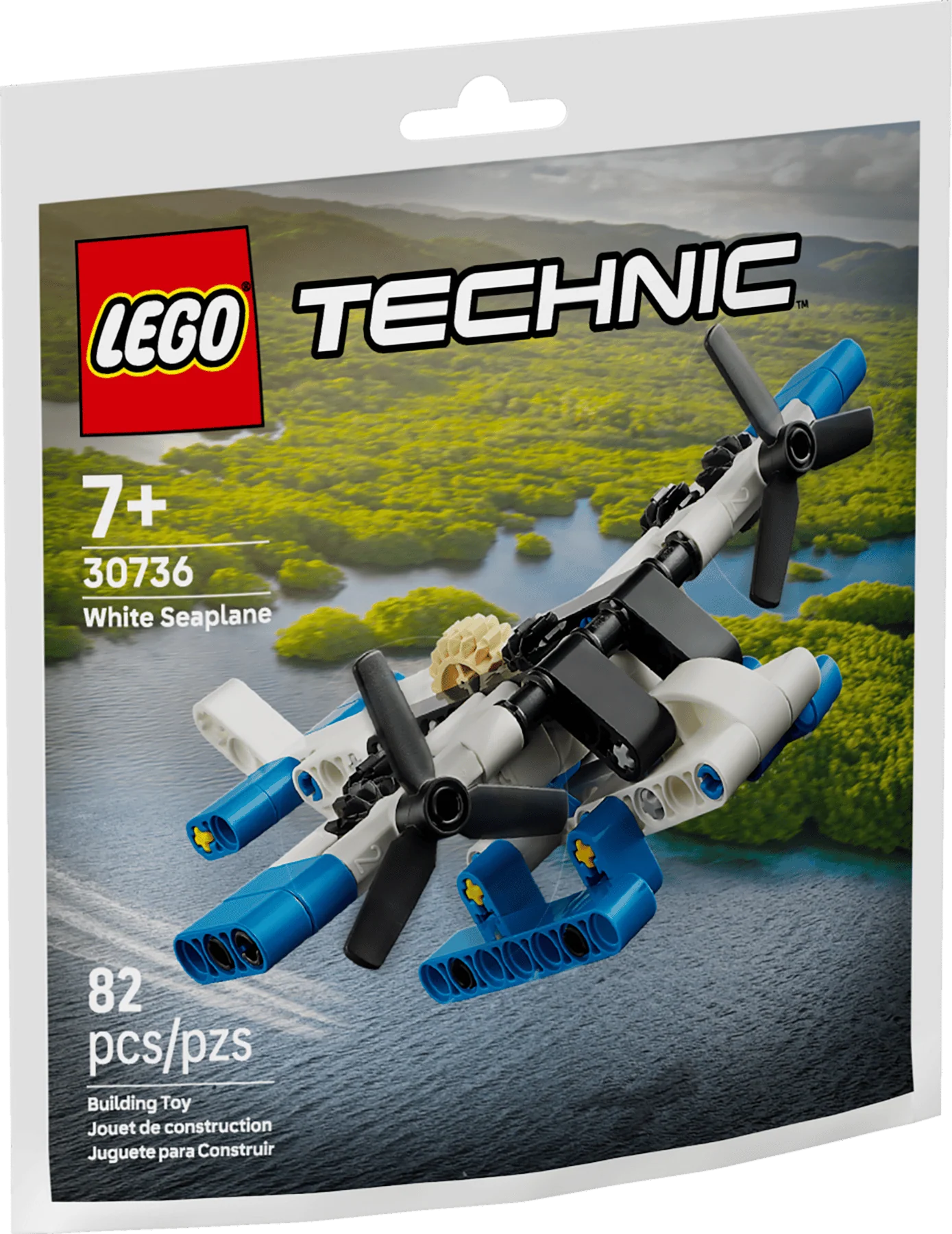 Lego Technic White Seaplane set box, 30736, 82 pcs, 7+