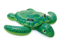 Green sea turtle ride-on float with patterned shell and two side handles