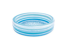 Inflatable splash pool with blue rim and mosaic floor