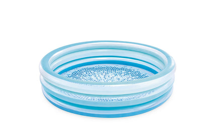 Inflatable splash pool with blue rim and mosaic floor
