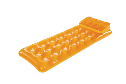 Orange 18-pocket inflatable fashion mat with cup-style pockets