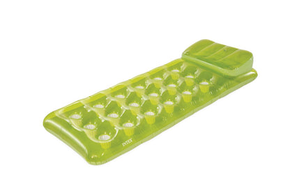 Green 18-pocket inflatable fashion mat with cup-style pockets