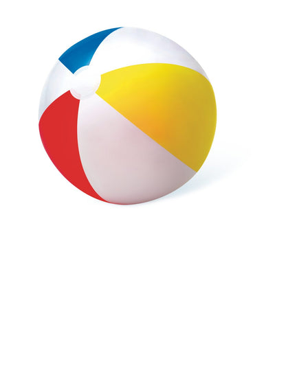 Glossy panel ball with white base, yellow, red, and blue curved sections