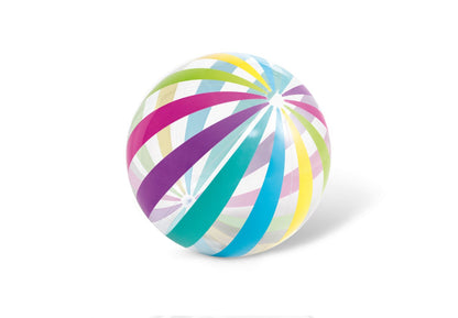 Jumbo beach ball with multicolor radial stripe pattern