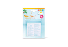 Repair patches package with clear plastic pouch and instructions card