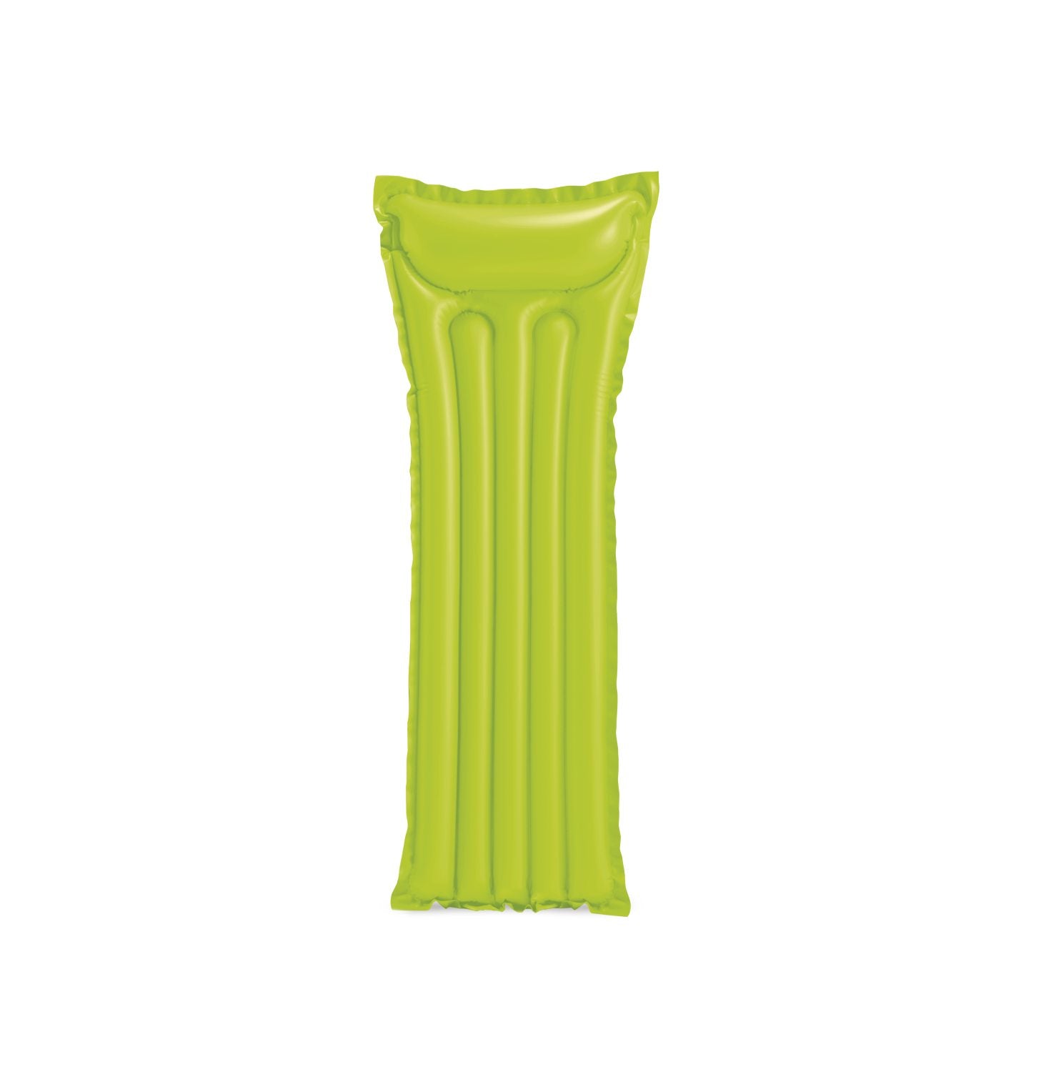 183 x 69 cm inflatable pool mattress, lime green with vertical ridges