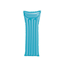 183 x 69 cm inflatable pool mattress, turquoise blue with vertical ridges