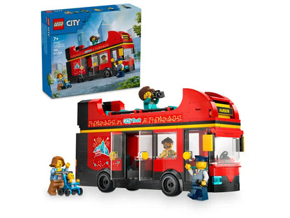 City Red Double-Decker Sightseeing Bus